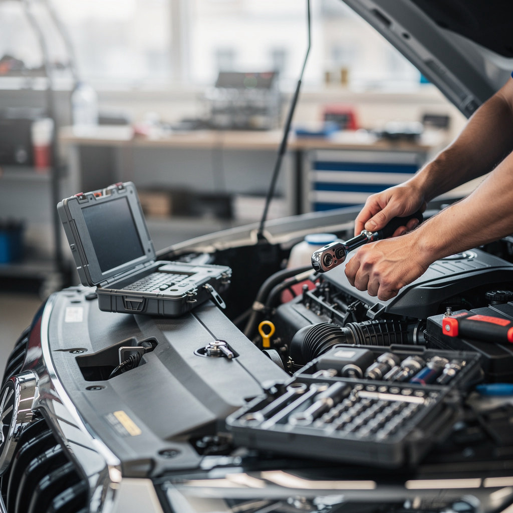 Sherif Auto Repairs professional mechanic performing expert diagnostics and repairs in London workshop