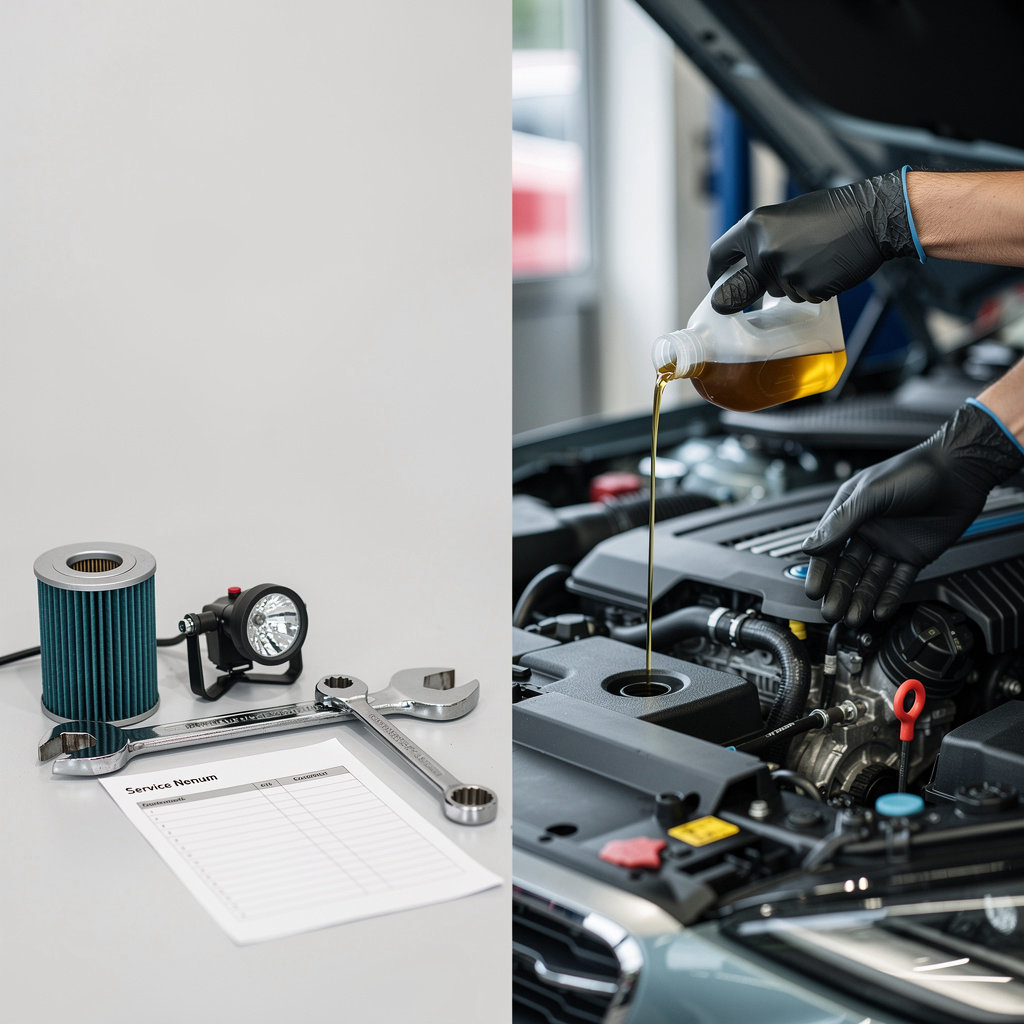 Sherif Auto Repairs mechanic performing routine oil change and maintenance service in London